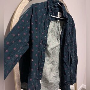 american eagle, velvet feel, button down shirt